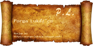 Porga Lukács névjegykártya